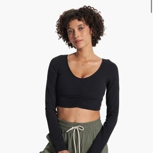 Vuori Long Sleeve Ruched Bra Top